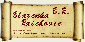 Blaženka Raičković vizit kartica
